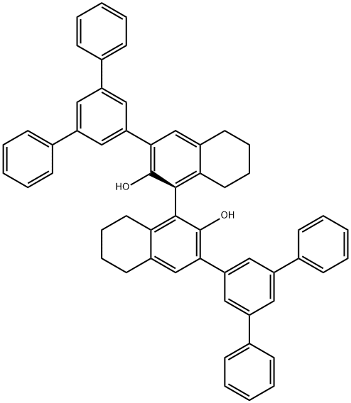 (S)-5,5',6,6',7,7',8,8'-八氢-3,3'-双(3,5-二苯基苯基)-1,1'-联萘酚 结构式