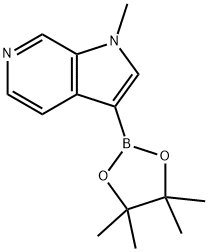 1-甲基-3-(四甲基-1,3,2-二噁硼戊环-2-基)-1H-吡咯并[2,3-C]吡啶 结构式
