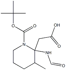 2-(1-BOC-哌啶-2-甲酰氨基)乙酸甲酯 结构式