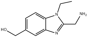 [2-(aminomethyl)-1-ethyl-1H-1,3-benzodiazol-5-yl]methanol 结构式