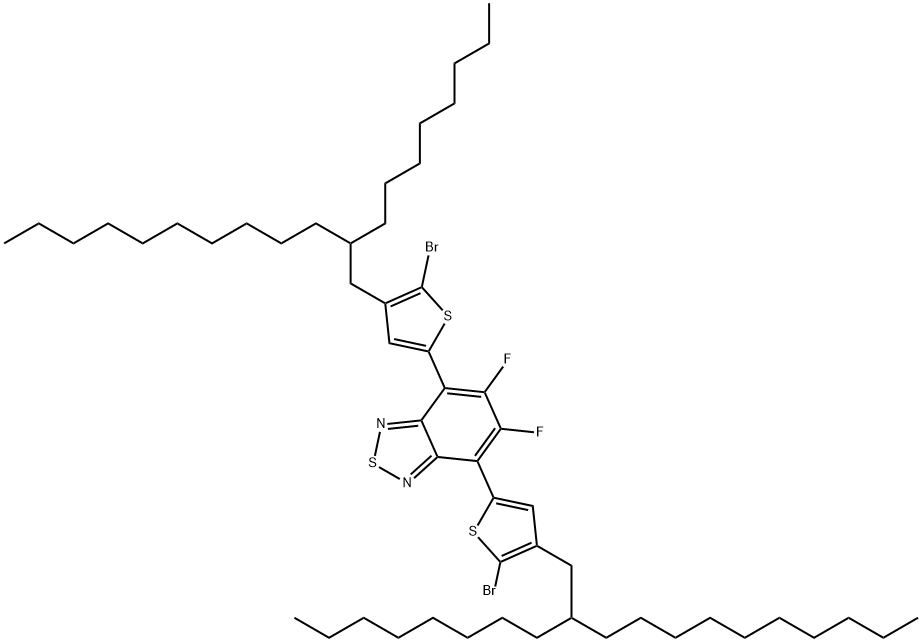 4,7-双(5-溴-4-(2-辛基十二烷基)噻吩-2-基)-5,6-二氟苯并[C][1,2,5]噻二唑 结构式
