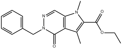 Ethyl 5-benzyl-1,3-dimethyl-4-oxo-4,5-dihydro-1H-pyrrolo[2,3-d]pyridazine-2-carboxylate 结构式