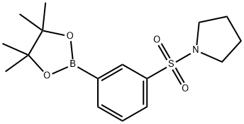 1-((3-(4,4,5,5-四甲基-1,3,2-二氧硼烷-2-基)苯基)磺酰基)吡咯烷 结构式