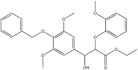 3-(4-(苄氧基)-3,5-二甲氧基苯基)-3-羟基-2-(2-甲氧基苯氧基)丙酸乙酯 结构式