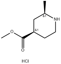 (2R,4R)-甲基2-甲基哌啶-4-羧酸盐酸盐 结构式