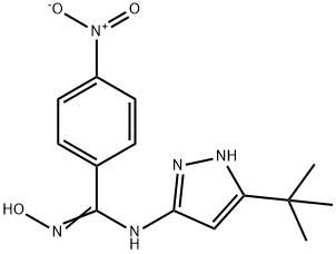 N-[5-(叔丁基)-1H-吡唑-3-基]-N'-羟基-4-硝基苯甲脒 结构式