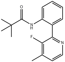 N-(2-(3-fluoro-4-methylpyridin-2-yl)phenyl)pivalamide 结构式