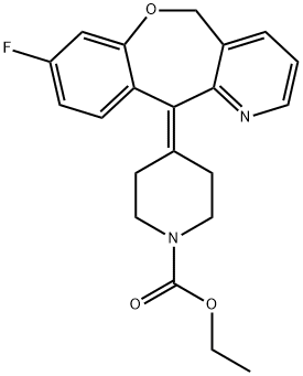 乙基 4-(8-氟苯并[6,7]噁庚英并[4,3-B]吡啶-11(5H)-亚基)哌啶-1-甲酸基酯 结构式