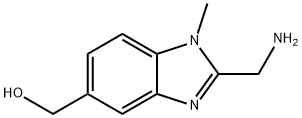 [2-(aminomethyl)-1-methyl-1H-1,3-benzodiazol-5-yl]methanol 结构式