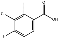 3-chloro-4-fluoro-2-methylbenzoic acid 结构式