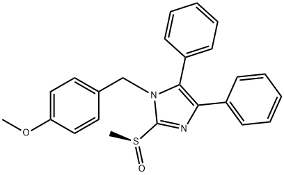 (S)-1-(4-甲氧苄基)-2-(甲基亚磺酰基)-4,5-二苯基-1H-咪唑 结构式