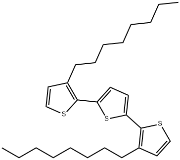 3-辛基-5'-(3-辛基噻吩-2-基)-2,2'-联噻吩 结构式