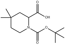 1-(tert-butoxycarbonyl)-4,4-dimethylpiperidine-2-carboxylic acid 结构式