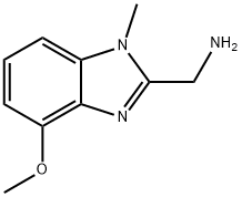 (4-methoxy-1-methyl-1H-1,3-benzodiazol-2-yl)methanamine 结构式