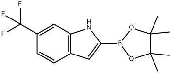 2-(4,4,5,5-四甲基-1,3,2-二氧杂硼杂环戊烷-2-基)-6-(三氟甲基)-1H-吲哚 结构式