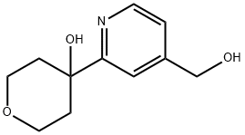 2-(tetrahydro-4-hydroxy-2H-pyran-4-yl)-4-Pyridinemethanol 结构式