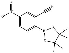 5-硝基-2-(四甲基-1,3,2-二氧硼杂环戊烷-2-基)苯腈 结构式