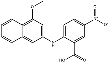 2-(4-甲氧基萘-2-基氨基)-5-硝基苯甲酸 结构式