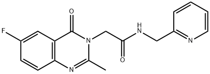 2-(6-fluoro-2-methyl-4-oxoquinazolin-3(4H)-yl)-N-(pyridin-2-ylmethyl)acetamide 结构式