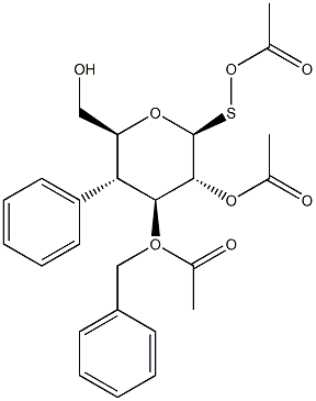 苯基 3-O-(苯基甲基)-1-硫代-BETA-D-吡喃葡萄糖苷三乙酸酯 结构式