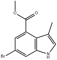 METHYL 6-BROMO-3-METHYL-1H-INDOLE-4-CARBOXYLATE 结构式