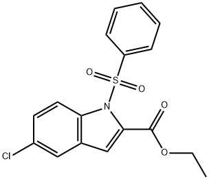 ethyl 5-chloro-1-(phenylsulfonyl)-1H-indole-2-carboxylate 结构式