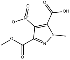 3-(Methoxycarbonyl)-1-methyl-4-nitro-1H-pyrazole-5-carboxylic acid 结构式