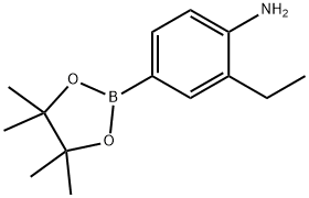 2-乙基-4-(4,4,5,5-四甲基-1,3,2-二氧杂硼烷-2-基)苯胺 结构式