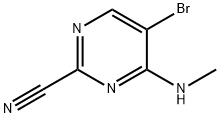 5-Bromo-4-methylamino-pyrimidine-2-carbonitrile 结构式