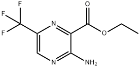 3-氨基-6-(三氟甲基)吡嗪-2-羧酸乙酯 结构式