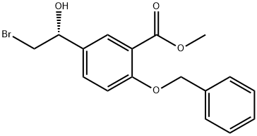 2-(苄氧基)-5-[(1R)-2-溴-1-羟基乙基]苯甲酸甲酯 结构式