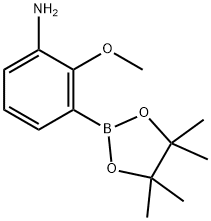 2-甲氧基-3-(4,4,5,5-四甲基-1,3,2-二氧杂硼烷-2-基)苯胺 结构式