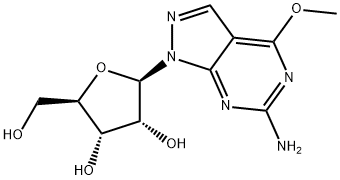 化合物 6-AMINO-4-METHOXY-1-(B-D-RIBOFURANOSYL)-1H-PYRAZOLO[3,4-D]PYRIMIDINE 结构式