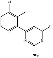 4-CHLORO-6-(3-CHLORO-2-METHYLPHENYL)PYRIMIDIN-2-AMINE 结构式