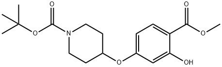 tert-butyl 4-(3-hydroxy-4-(methoxycarbonyl)phenoxy)piperidine-1-carboxylate 结构式