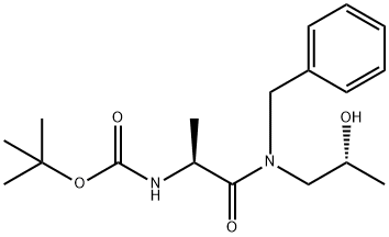 N-苄基-N-[(R)-2-羟基丙基][(S)-2-(BOC-氨基)丙酰胺] 结构式