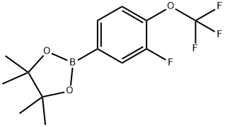 2-(3-氟-4-(三氟甲氧基)苯基)-4,4,5,5-四甲基-1,3,2-二氧硼烷 结构式