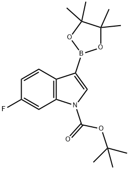 1-BOC-7-氟吲哚-3-硼酸频哪醇酯 结构式