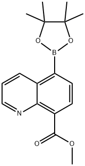 5-(4,4,5,5-四甲基-1,3,2-二氧硼戊烷-2-基)喹啉-8-甲酸甲酯 结构式