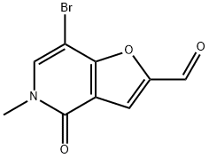 7-bromo-4,5-dihydro-5-methyl-4-oxofuro[3,2-c]pyridine-2-carbaldehyde 结构式