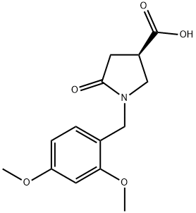 (3R)-1-[(2,4-二甲氧苯基)甲基]-5-氧亚基吡咯烷-3-羧酸 结构式