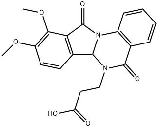 3-(9,10-dimethoxy-5,11-dioxoisoindolo[2,1-a]quinazolin-6(5H,6aH,11H)-yl)propanoic acid 结构式