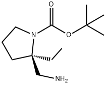 tert-butyl (2R)-2-(aminomethyl)-2-ethylpyrrolidine-1-carboxylate 结构式