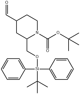 tert-butyl 2-{[(tert-butyldiphenylsilyl)oxy]methyl}-4-formylpiperidine-1-carboxylate 结构式