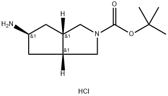 trans-5-amino-2-boc-hexahydro-cyclopenta[c]pyrrole hydrochloride 结构式