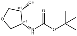 叔丁基N-[顺-4-羟基噁戊环-3-基]氨基甲酯 结构式