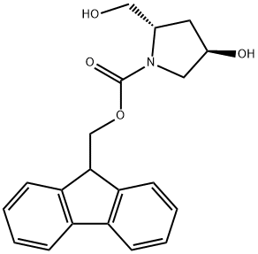 (2S,4R)-(9H-fluoren-9-yl)methyl 4-hydroxy-2-(hydroxymethyl)pyrrolidine-1-carboxylate 结构式