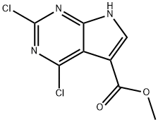 methyl 2,4-dichloro-7H-pyrrolo[2,3-d]pyrimidine-5-carboxylate 结构式