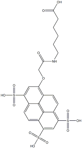 6-(2-((3,6,8-三磺基芘-1-基)氧基)乙酰氨基)己酸 结构式