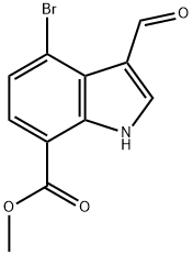 4-溴-7-甲酸甲酯吲哚-3-甲醛 结构式